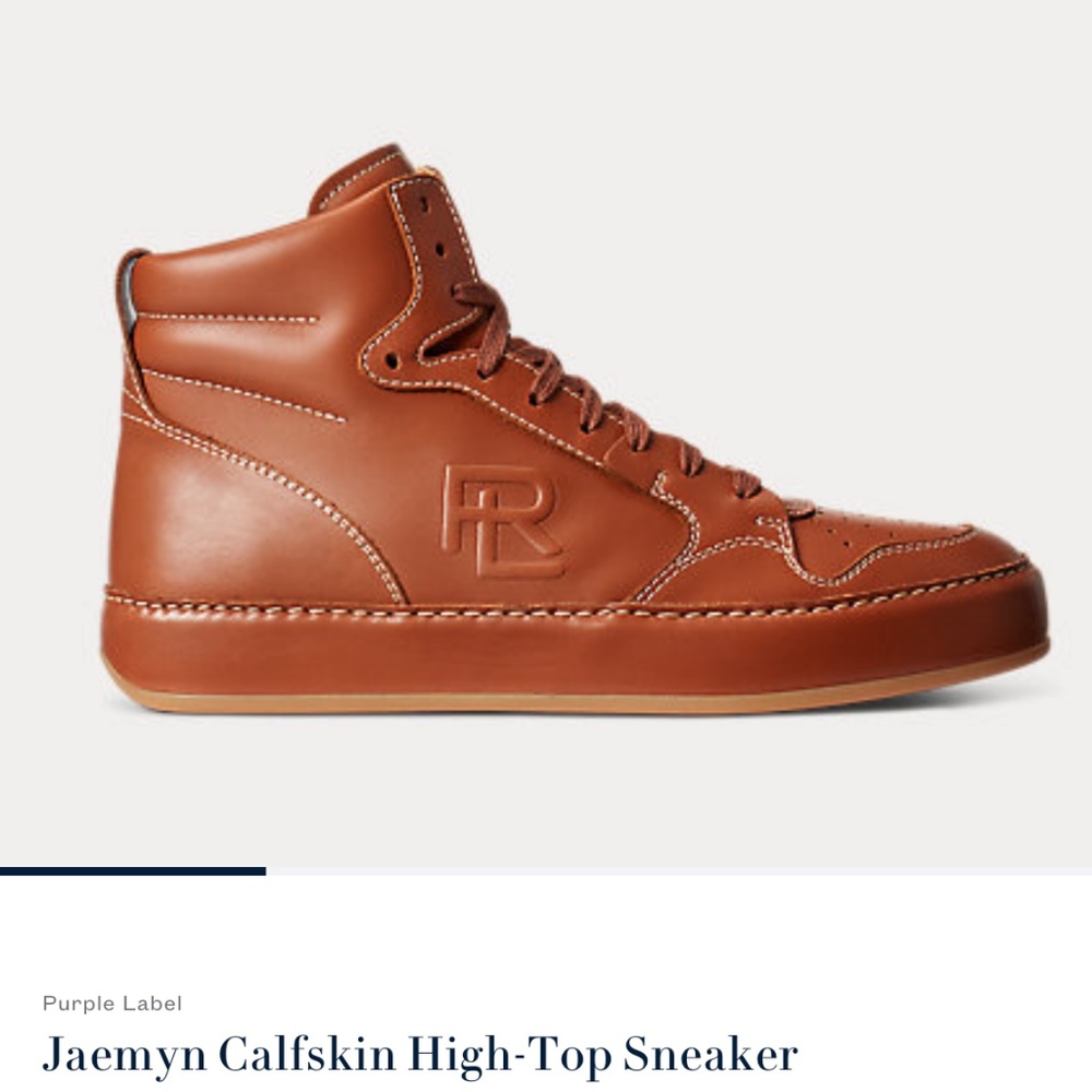 ISO/LOOKING-For Polo Ralph Lauren, Jaemyn Calfskin High-Top Sneaker size 12